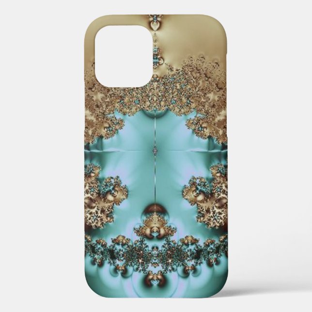 Elegant Royal Gold and Aqua Case-Mate iPhone Case (Back)
