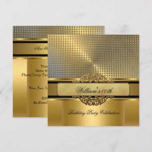 Elegant Royal Gold Birthday Party Men's Mans 2 Invitation