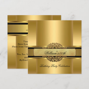 Elegant Royal Gold Birthday Party Men's Mans Invitation