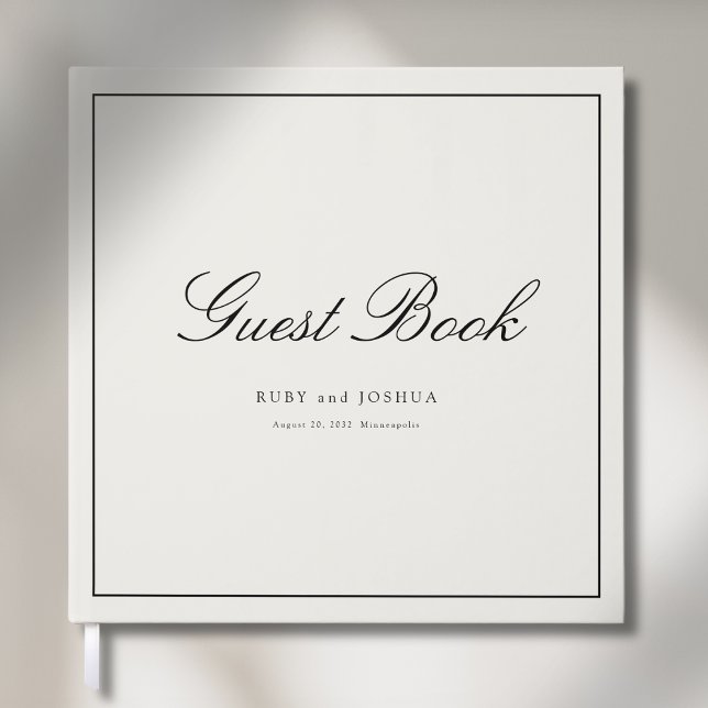 Elegant Royal Ivory Scripted Font Wedding Guest Book (Elegant Royal Ivory Scripted Font Wedding Guest Book)