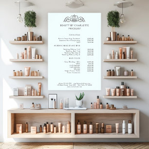 Elegant, royal, lightblue price list poster
