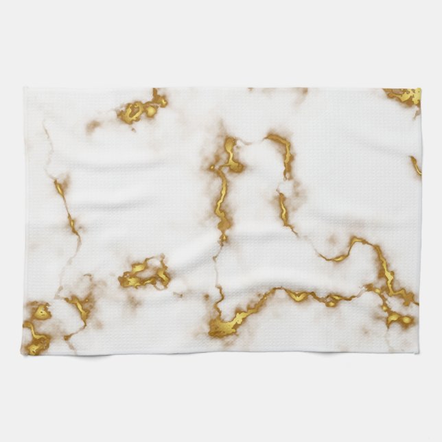 Elegant royal luxury marble gold design tea towel (Horizontal)