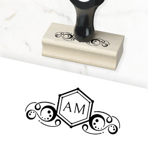 Elegant, royal, monogram rubber stamp
