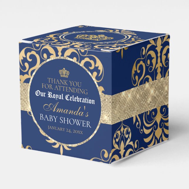 Elegant Royal Prince Baby Shower Favour Box (Front Side)