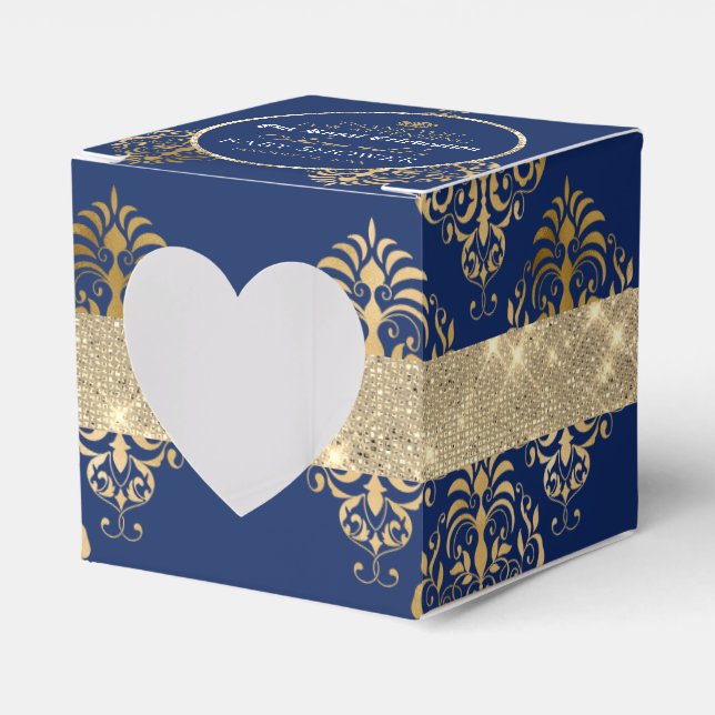 Elegant Royal Prince Baby Shower Heart Display Favour Box (Front Side)