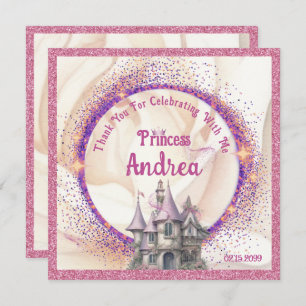 Elegant Royal Princess Birthday Party   Fairy Tale Thank You Card