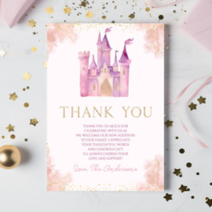 Elegant Royal Princess Castle Baby Shower Thank You Card