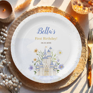 Elegant Royal Princess Castle Birthday Party Paper Plate