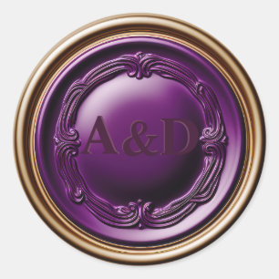 Elegant Royal Purple and Gold Wax Seal Wedding 