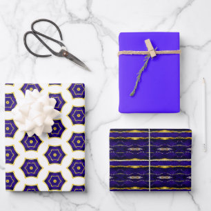 Elegant Royal Purple and Gold Wrapping Paper Sheet