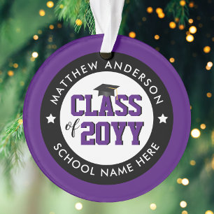 Elegant Royal Purple Class of 2020 2021 Graduation Ornament
