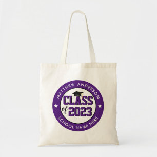 Elegant Royal Purple Class of 2023 Graduation Tote Bag