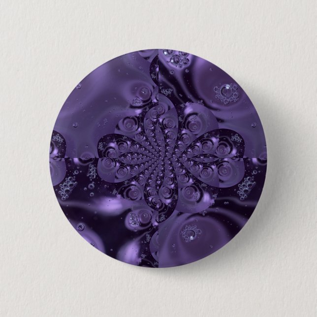 Elegant Royal Purple Liquid Sparkle 6 Cm Round Badge (Front)