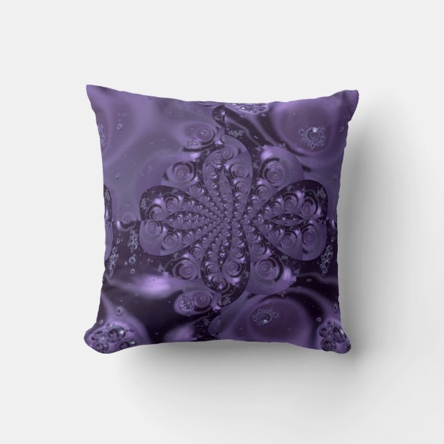 Elegant Royal Purple Liquid Sparkle Cushion (Front)