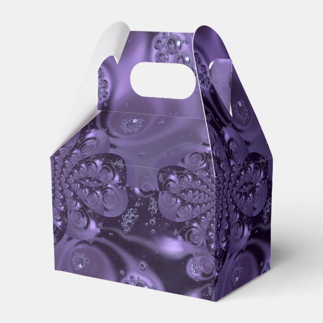 Elegant Royal Purple Liquid Sparkle Favour Box (Front Side)