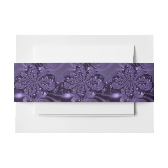 Elegant Royal Purple Liquid Sparkle Invitation Belly Band (Front Example)
