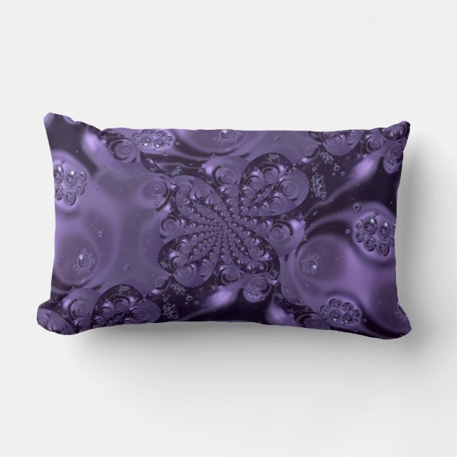 Elegant Royal Purple Liquid Sparkle Lumbar Cushion (Front)