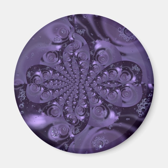 Elegant Royal Purple Liquid Sparkle Magnet (Front)
