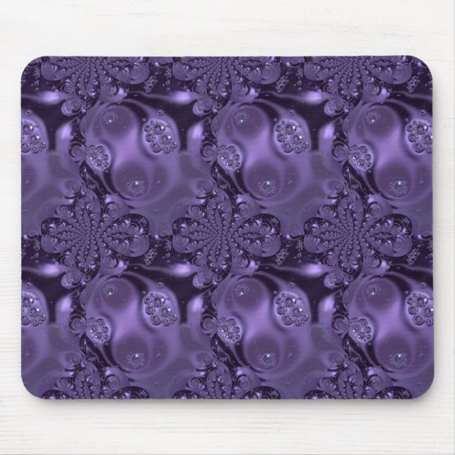 Elegant Royal Purple Liquid Sparkle Mouse Pad (Front)
