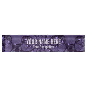 Elegant Royal Purple Liquid Sparkle Nameplate