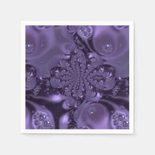 Elegant Royal Purple Liquid Sparkle Napkin