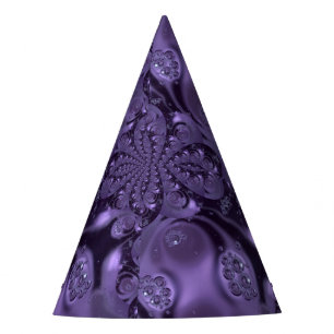 Elegant Royal Purple Liquid Sparkle Party Hat