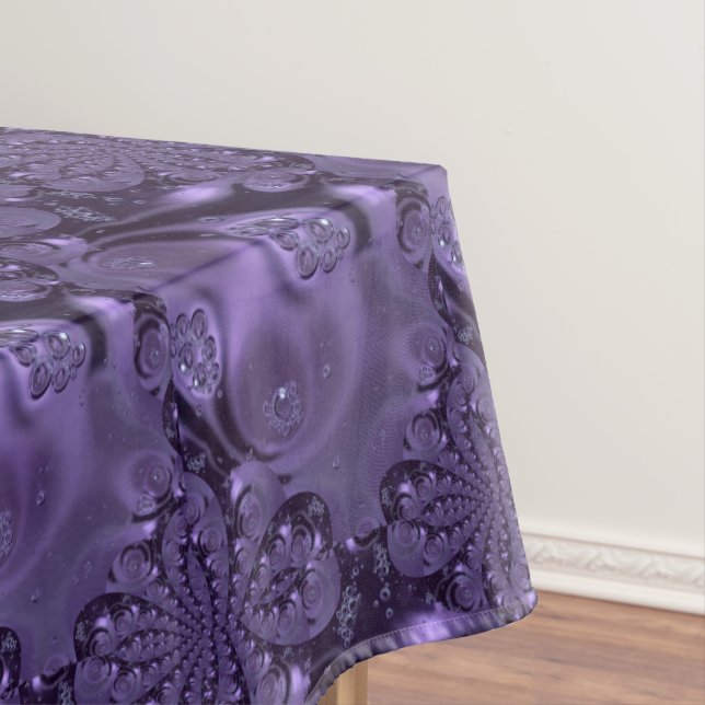 Elegant Royal Purple Liquid Sparkle Tablecloth (In Situ)