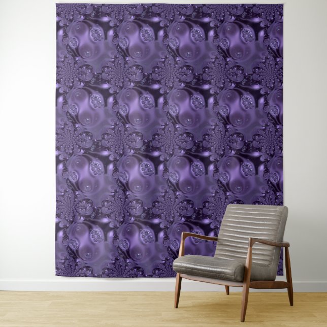 Elegant Royal Purple Liquid Sparkle Tapestry (In Situ)