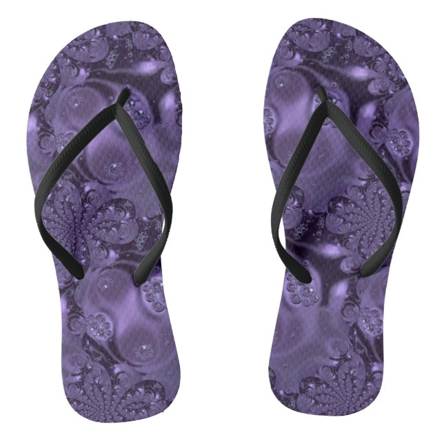 Elegant Royal Purple Liquid Sparkle Thongs (Footbed)