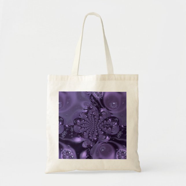 Elegant Royal Purple Liquid Sparkle Tote Bag (Front)