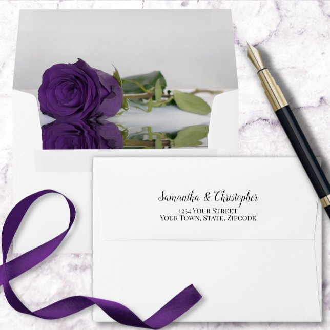 Elegant Royal Purple Rose Wedding Envelope (Creator Uploaded)