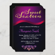 Elegant Royal Purple Sweet 16 Party Invite