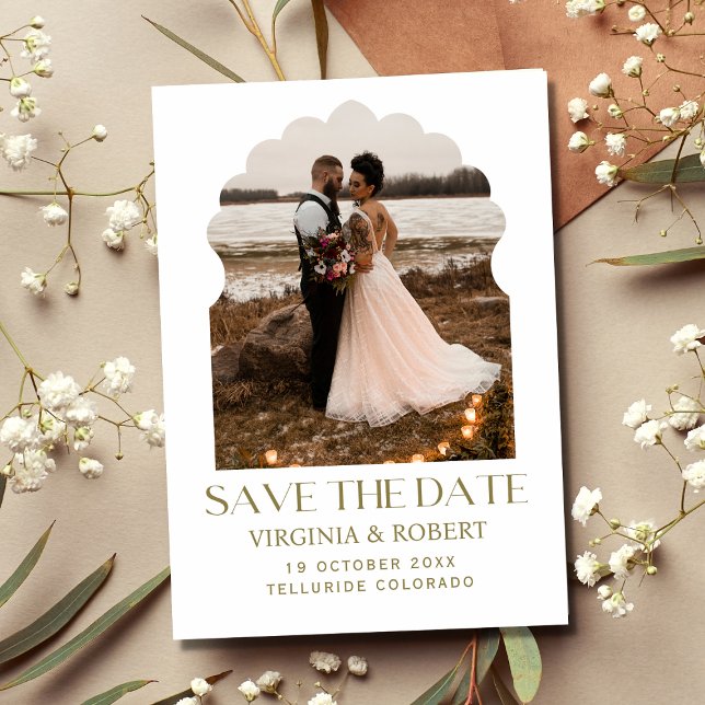 Elegant Royal Save The Date Photo Wedding Invitation (Creator Uploaded)