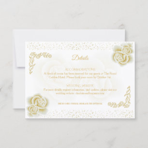 Elegant Royal White Gold Rose Details Card