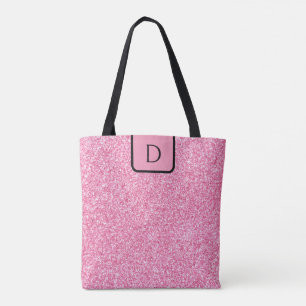 Elegant RPink Faux Glitter & Sparkles Tote Bag
