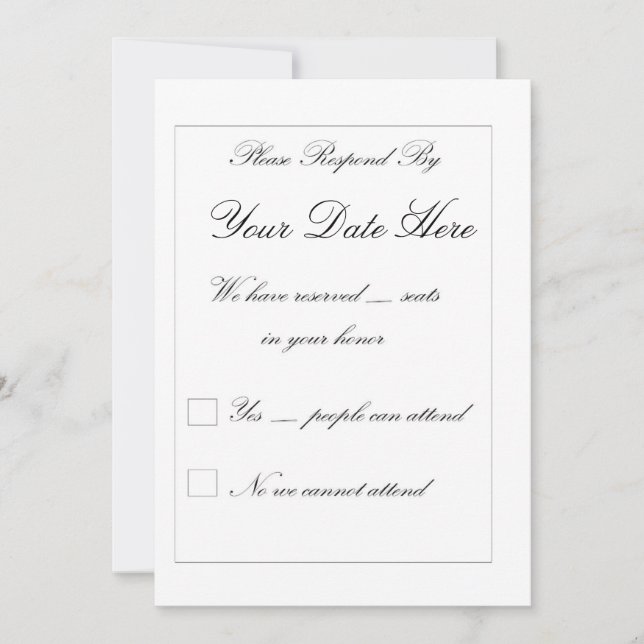 Elegant RSVP Card (Front)