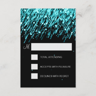 Elegant RSVP Falling Stars Turquoise Card