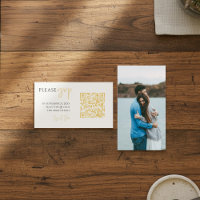 Elegant RSVP full cover photo and gold QR code