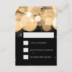 Elegant RSVP Glow & Sparkle Gold Card