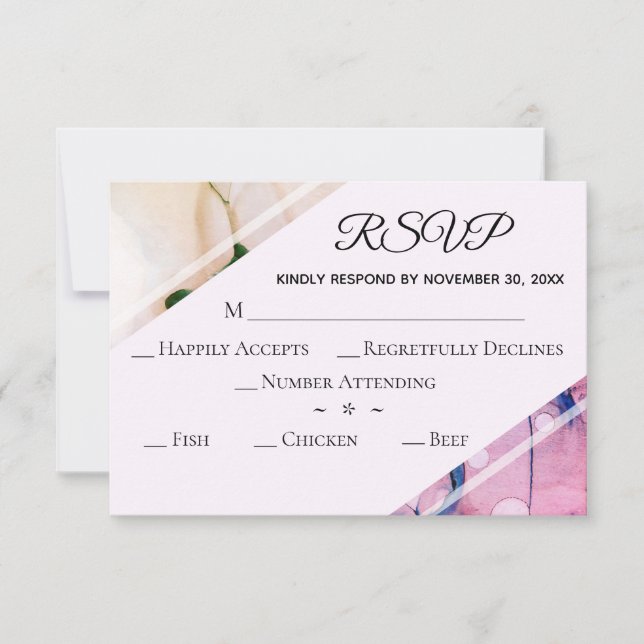*~* Elegant RSVP Modern Watercolor Wedding Card (Front)