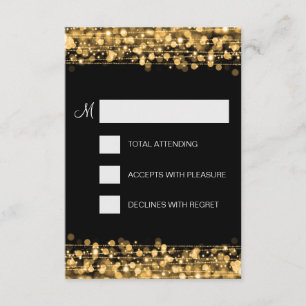 Elegant RSVP Party Sparkles Gold Card