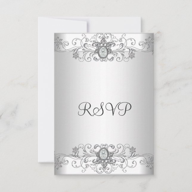 Elegant RSVP Silver White Diamond (Front)