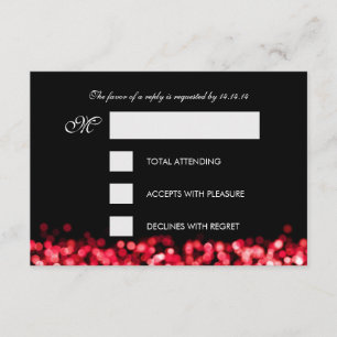 Elegant RSVP Sweet Sixteen Sparkling Lights Red