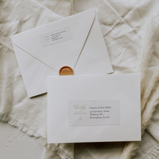 Elegant RSVP Wedding Address Label w Calligraphy (Creator Uploaded)