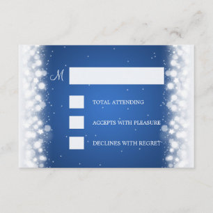 Elegant RSVP Wedding Magic Sparkle Blue Card