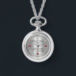 Elegant Ruby | Diamonds 40th Wedding Anniversary Watch<br><div class="desc">Opulent elegance frames this 40th wedding anniversary design in a unique scalloped diamond design with centre teardrop diamond with heart-shaped ruby accents and faux added sparkles on a silver-tone gradient. Please note that all embellishments are printed and are only made to appear as real as possible in a flat, printed...</div>