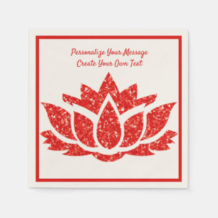 Elegant Ruby Gemstone Zen Lotus Yoga Personalise Napkin