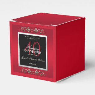Elegant Ruby Jewels 40th Wedding Anniversary Favour Box