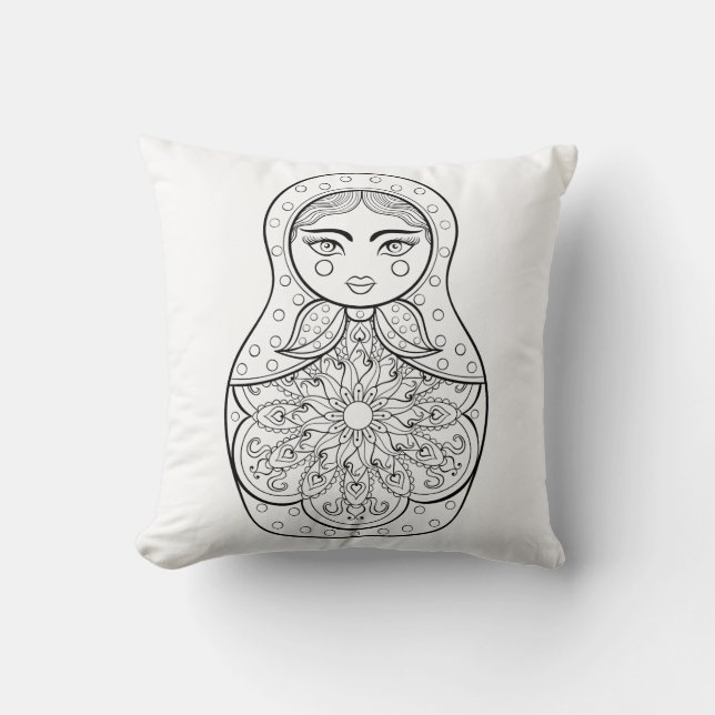 Elegant Russian Doll Cushion (Front)