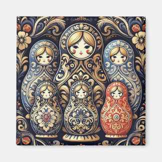 Elegant Russian doll magnet